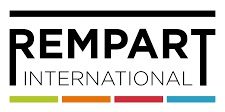 Partenaire Sécurité Classe-Affaires VTC Logo de Rempart International avec des couleurs vives et le texte en noir.